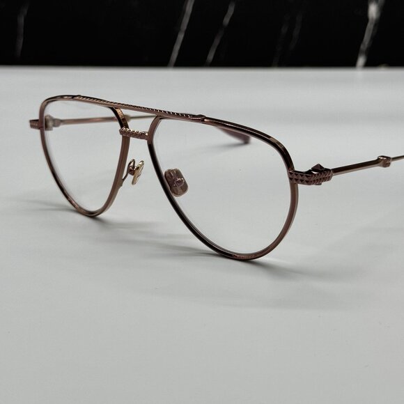 NEW VALENTINO V-STUD-II VLX-133C AVIATOR UNISEX GOLD ROSE EYEGLASSES - Picture 7 of 10